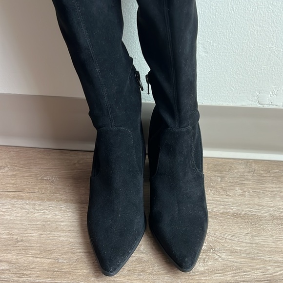 Steve Madden Women’s Faux Suede Pointed Toe Over-The-Knee Black Boots Size 7 - Picture 12 of 17